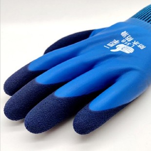 手套劳保登升一把手L318男全胶耐磨防水防滑工地干活劳动浸胶胶皮
