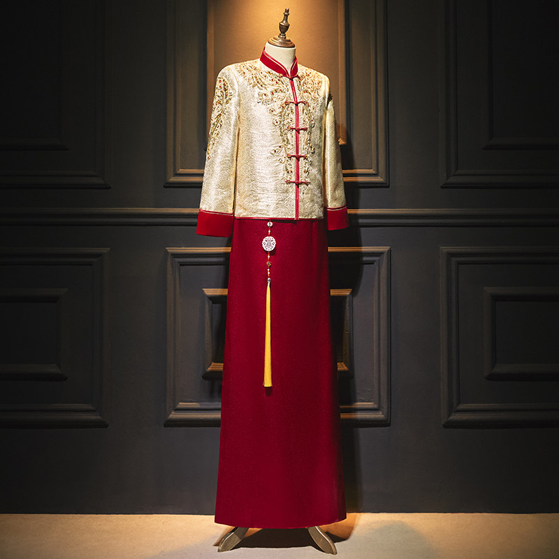 男装秀禾服2024新款中式新郎大码结婚礼服男士敬酒接亲龙凤褂婚服,男装,唐装,淘宝优惠券,粉丝福利购,淘宝优惠卷