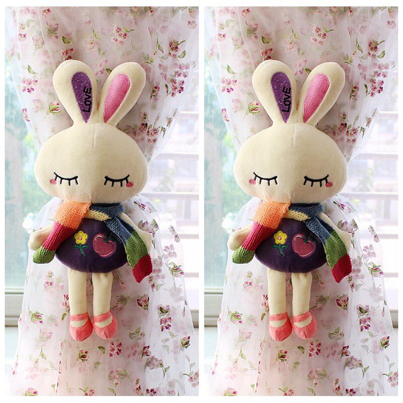 创意眯眼美人兔卡通窗帘扣可爱 韩国窗帘绑带 儿童房装饰一对包邮