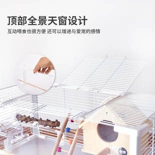 优嗖豪华亚克力观赏鹦鹉鸟笼虎皮牡丹玄凤造景笼子大号透明繁殖笼