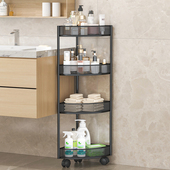 卫生间转角置物架浴室三角架子可移动小推车厕所墙角多层夹缝收纳