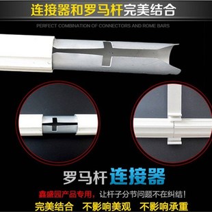 白色加厚纳米消音罗马杆静音窗帘杆子单杆双杆直杆轨道送支架配件