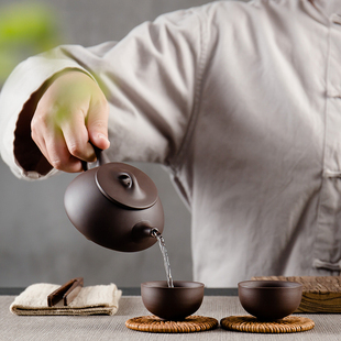 功夫茶具60目细泥料 原矿紫砂壶泡茶壶石瓢西施壶半手工家用套装