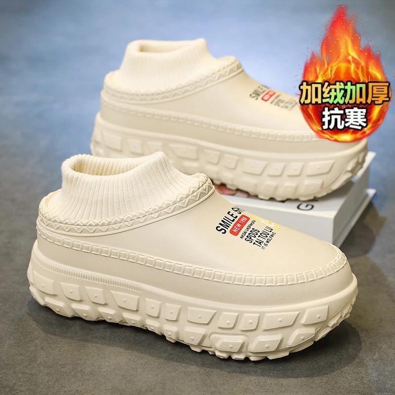 聚多金尊贵品质情侣棉鞋防滑雪地靴全包冬E季加绒轮胎底舒适棉拖