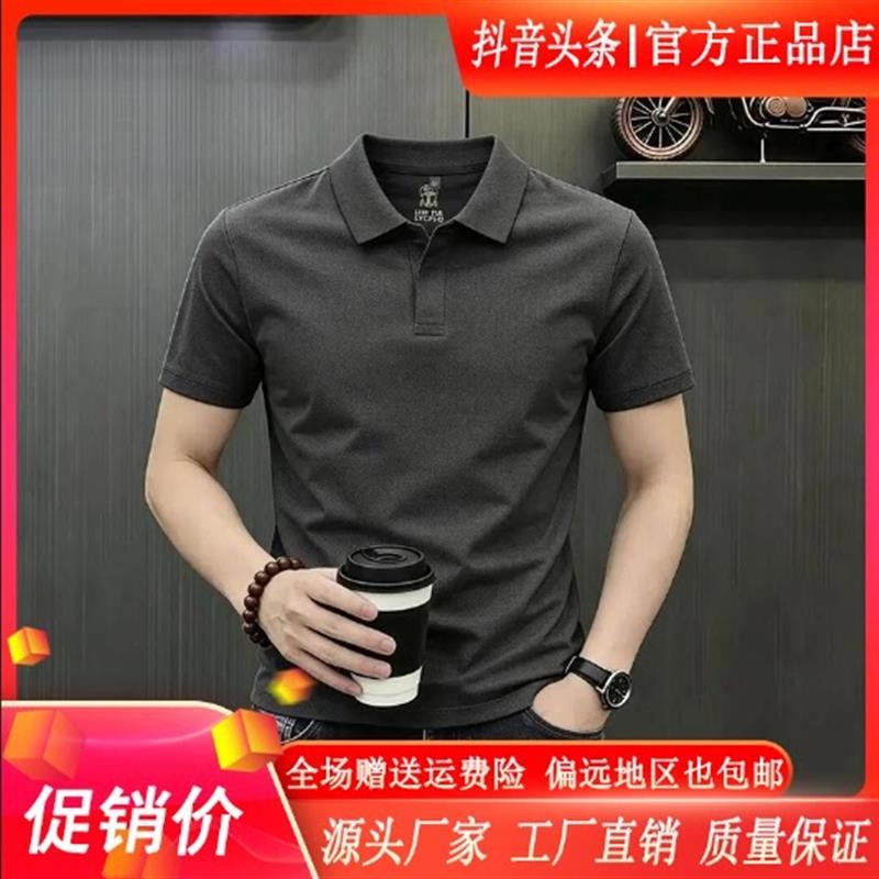 擎凌轻奢男装夏季男时尚休闲短袖卫衣凉爽弹力半袖POLO衫T恤上衣