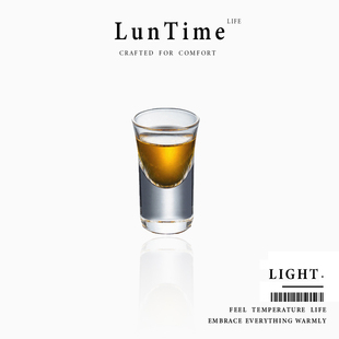 LunTime生活 透明弹杯小酒杯白酒杯玻璃杯轻奢高档shot杯吞杯酒具