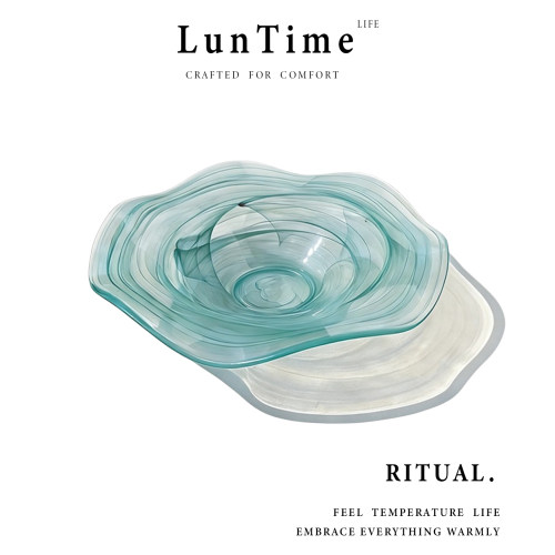 LunTime手工绿色渐变波浪盘