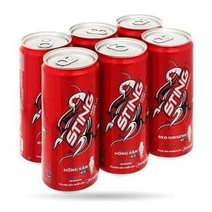 越南STING dau Thai 草莓味汽水饮料320ml罐装好喝