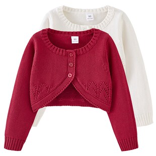 A类女童针织披肩开衫外套毛衣搭配礼服裙子舞蹈服外搭宝宝中大童