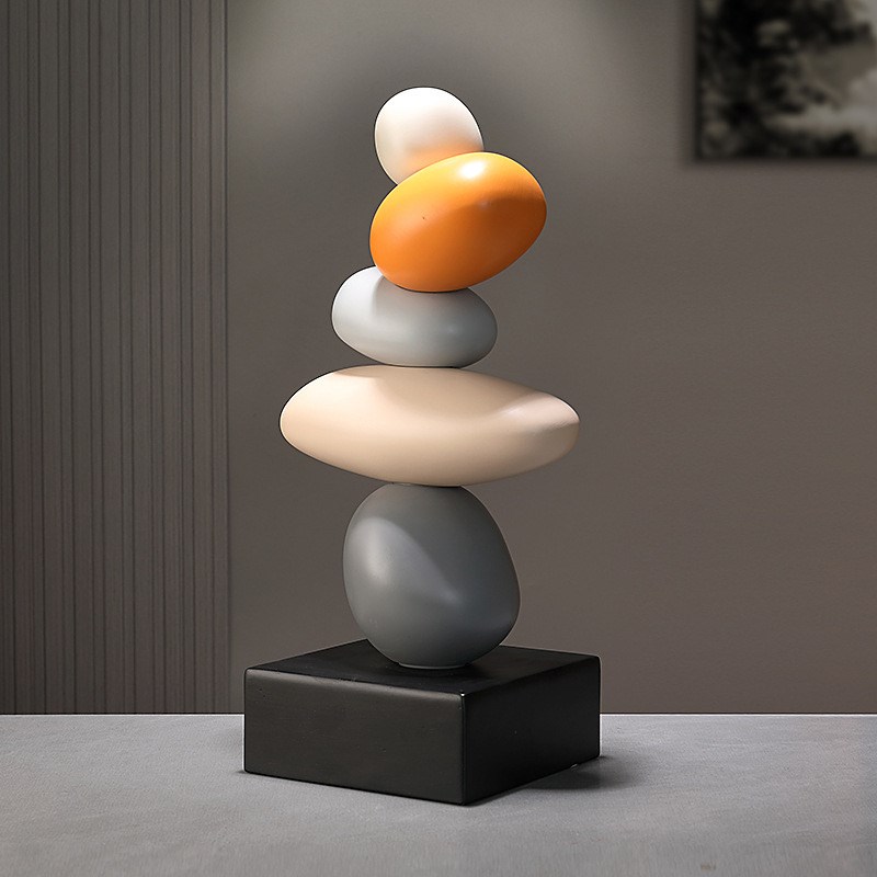 轻奢高级感时来运转客厅石头摆件酒柜玄关寓意好家居电视柜装饰品