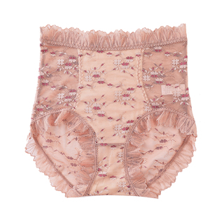 蕾丝高腰收腹内裤 三条 女性感舒适提臀无痕加长纯棉底裆 59.9元