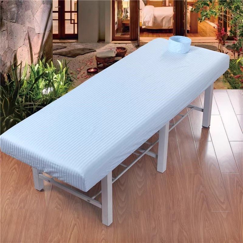 美容床床笠全棉按摩床笠纯棉防滑带松紧固定带洞床单床罩配套单件