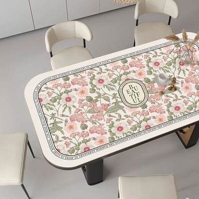 大圆角餐桌垫高级感防水防油防烫茶几pvc皮革桌垫方桌长方形桌布