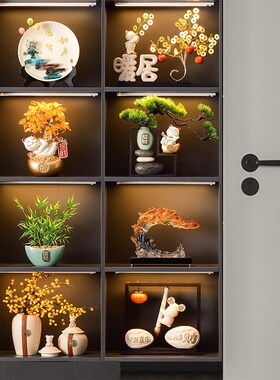 新中式家居招财摆设样板间装饰品高端茶室办公室客厅酒柜玄关摆件