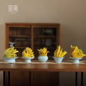 中式 可养佛手柑托盘陶瓷佛手瓜水培器皿佛手果专用花瓶佛手供盘