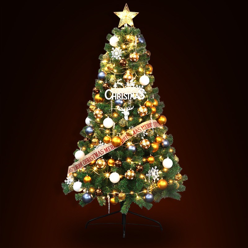 2023新款圣诞树家用套餐装饰大1.8米发光树圣诞节diy加密摆件装饰
