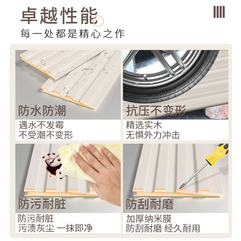 实木格栅板电视背景墙装饰护墙板凹凸型小长城板胡桃木饰面隔删板