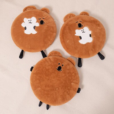 可爱柿子椒熊记忆棉坐垫圆形卡通办公室久坐椅子垫学生教室屁股垫