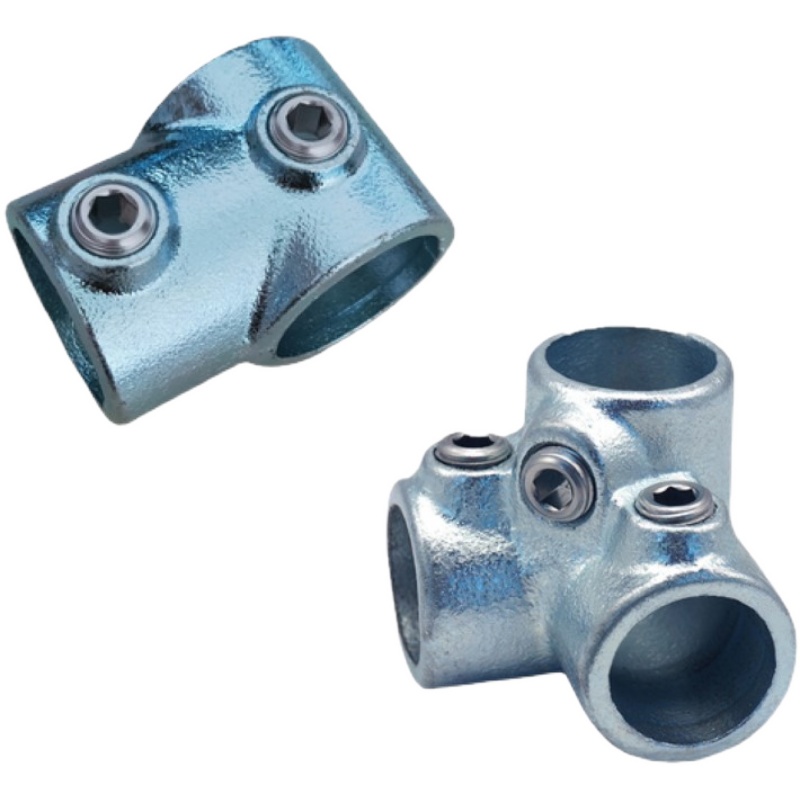 25镀锌管连接件固定件卡扣衣架配件6分圆管货架两通接头紧固扣件