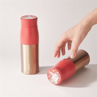 MOMO兔子保温杯男女士高颜值便携大容量红色生日送礼物水杯子精致