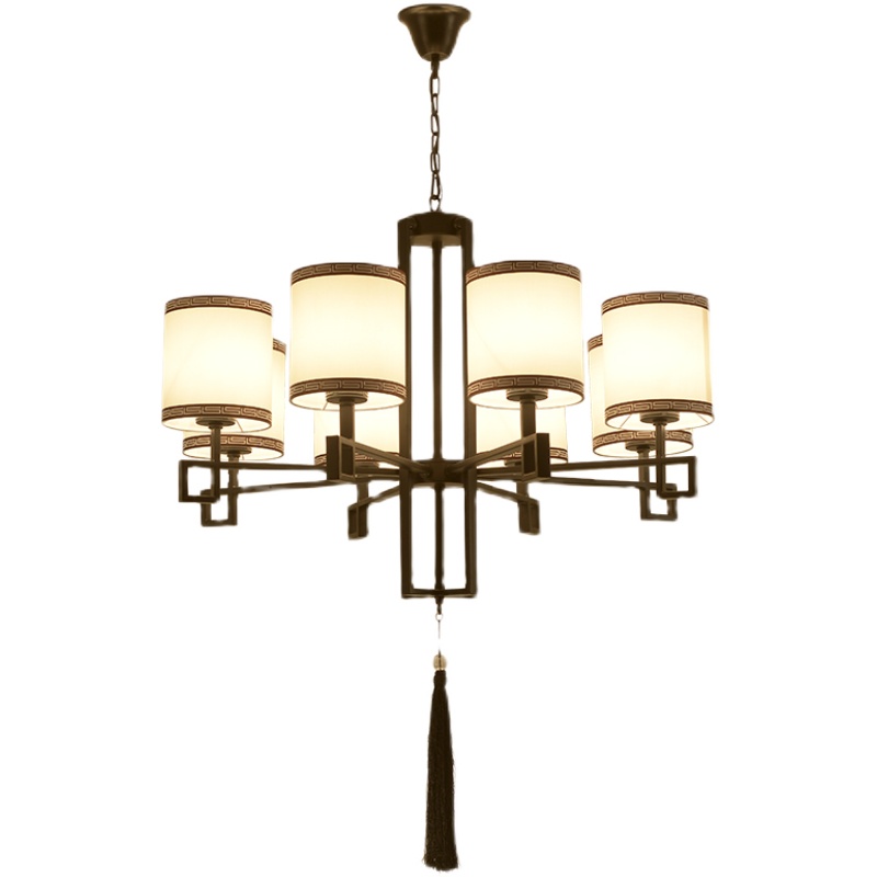 新中式饭店吊灯简约大气中国风酒店工程自建房餐厅复式楼客厅灯具