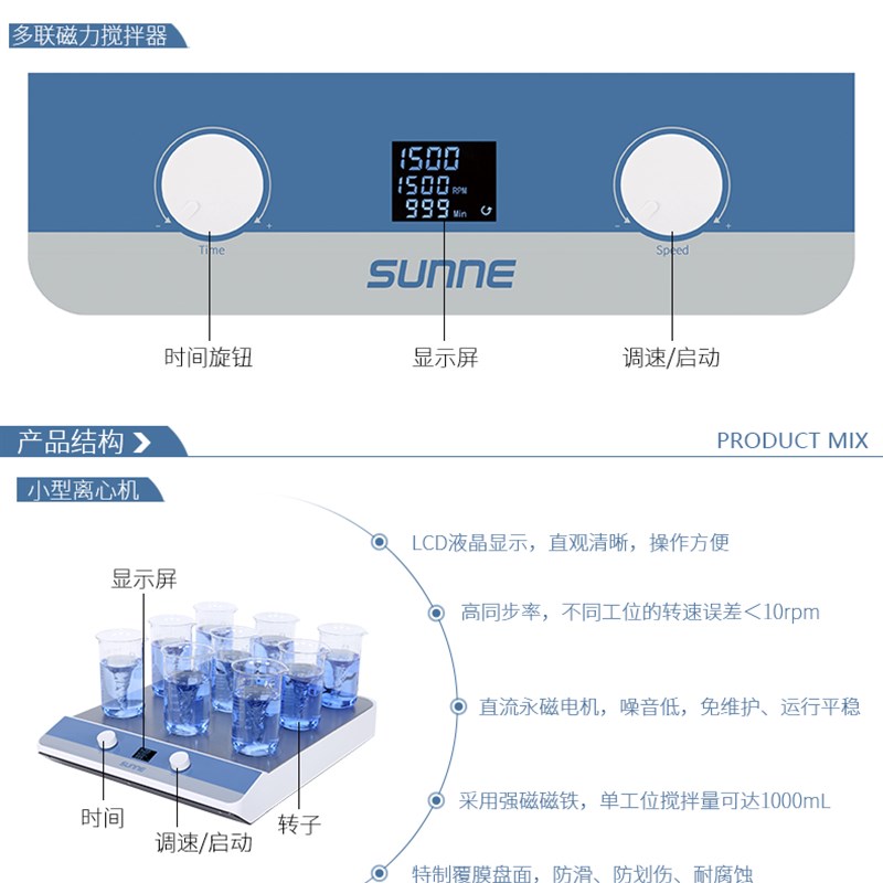 实验室多联磁力搅拌器三联六九联定时数显电动搅拌机小型