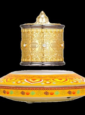 藏式磁悬浮转金轮藏族电动转金筒家用转桶摆件西藏桌面转动轮手拨