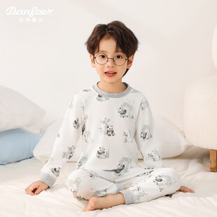 儿童家居服套装春秋季男童女童圆领束脚口睡衣分体两件套纯棉卡通