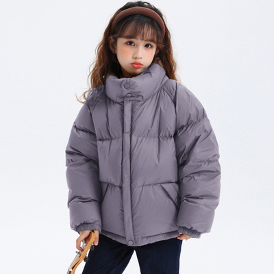 鹅小宝 2023冬季宽松加厚95白鹅绒儿童羽绒衣男款女童短款面包服