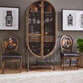 意式 轻奢复古玻璃酒柜家用客厅民宿不锈钢储物收纳简约靠墙展示柜