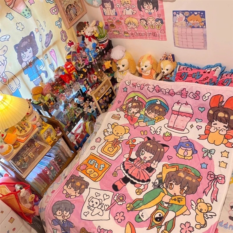 魔卡少女樱周边毛毯办公室超可爱午睡毯二次元毛毯小被子珊瑚绒