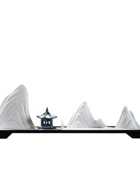 创意陶瓷假山沙盘造景摆件微景观玄关中式茶室桌面装饰品禅意摆设