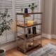 原木风置物架落地多层厨房多功能置物架日式 收纳架客厅书架储物架