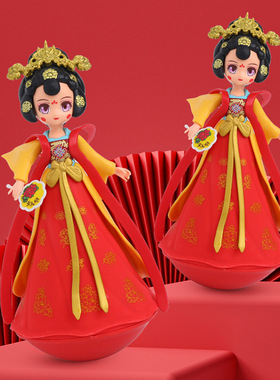 西安旅游文创大唐不倒翁小姐姐四大美女不夜城卡通纪念品手办摆件