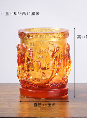 琉璃马笔筒摆件生肖马办公室桌面装饰工艺品送客户同事生日礼物