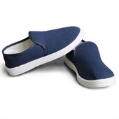 蓝白色网面防尘电子厂四眼男女车间工作 四孔无尘鞋 防静电鞋 中巾鞋