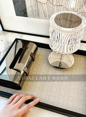 如是编织皮纹托盘玄关客厅卧室餐桌收纳整理珠宝陈列礼品礼物