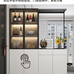 实木入户玄关柜一体客厅进家用阻断柜轻奢玻璃风酒柜屏风储物柜子