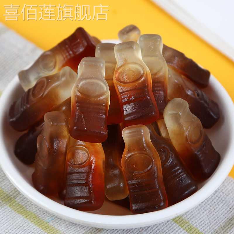 可乐瓶软糖零食糖果橡皮糖酸甜q弹真实果汁可口儿时风味果味浓郁