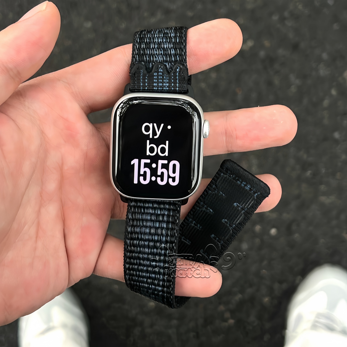 撞色魔术贴尼龙编织回环表带