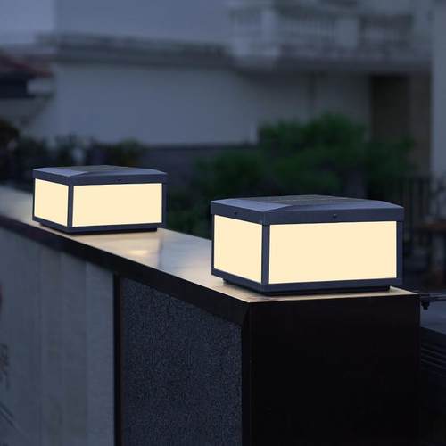 太阳能户外防口水柱灯简约现代林爵（家风别墅花园景观庭头院灯灯