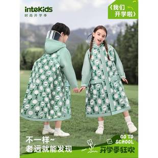儿童雨上学专用可爱位卡通男孩2女孩带衣书包分体式205新款雨披