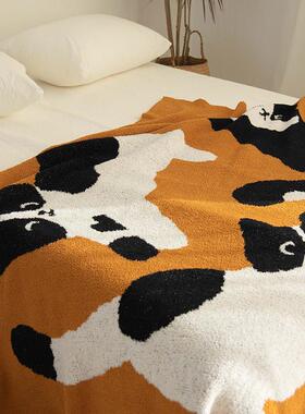 【三祇奶牛RXU猫】沙原插画软Q弹半边绒柔毯创毛毯盖毯办公发午睡