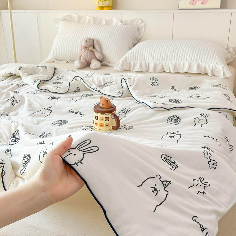 a类针织棉夏凉被调被可机洗棉舍单人学生宿夏空被夏全F65D508季薄