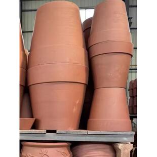 土陶盆透THK气花盆家用陶瓷大红国陶粗陶号红陶盆特S大号大陶口际