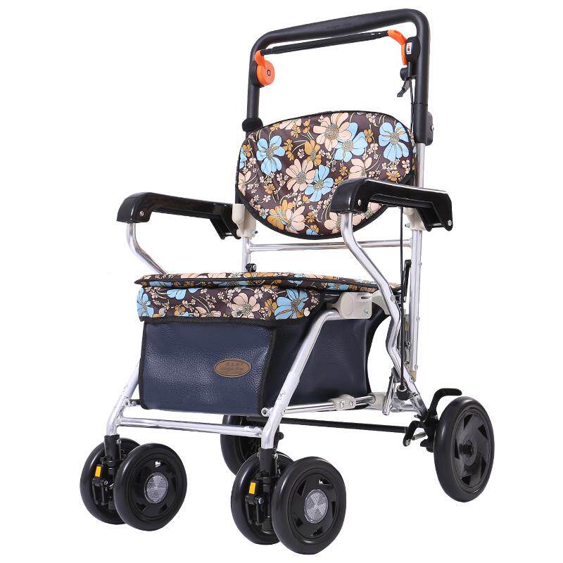 埃步立娇老人推车代助005A行车买手菜老年购物折车叠轻便铝合金小