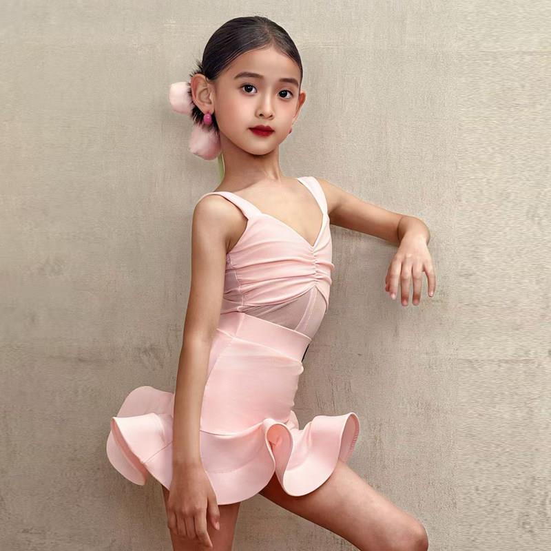 两FZDNWL745女童新款舞拉丁练功服专业幼儿训练表演件式演出吊带