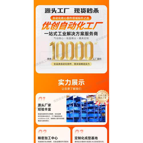 工业机械手具架真空吸盘连接缓冲杆G1/8/3/8 G1//4支-金FSTE-G1-A