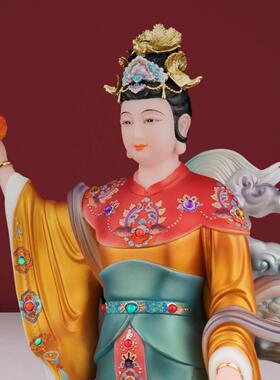 款神踏龙女UOP娲娘娘神站像补天大地之母像创世女汉白玉家用供奉