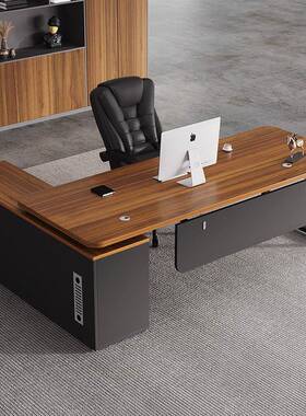 白色代公桌子老板桌简约现办公绚耀（住家俱办公室经总理桌椅办组